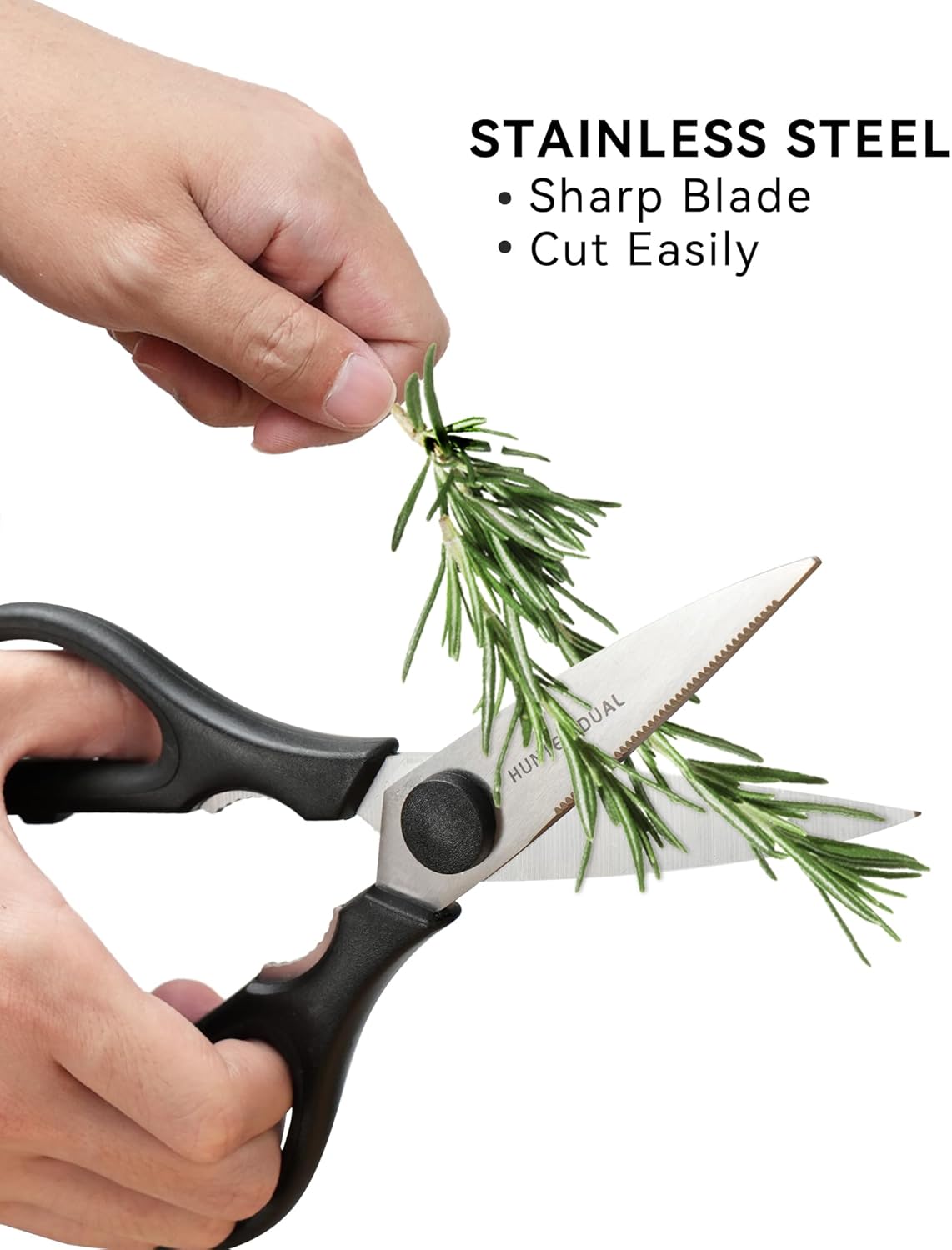 Kitchen Scissors for Food, HUNTER.DUAL Heavy Duty Come Apart Poultry Shears for Cooking, All Purpose for Cutting Chicken, Meat, Fish & Vegetables (Black, 8.35 Inch)