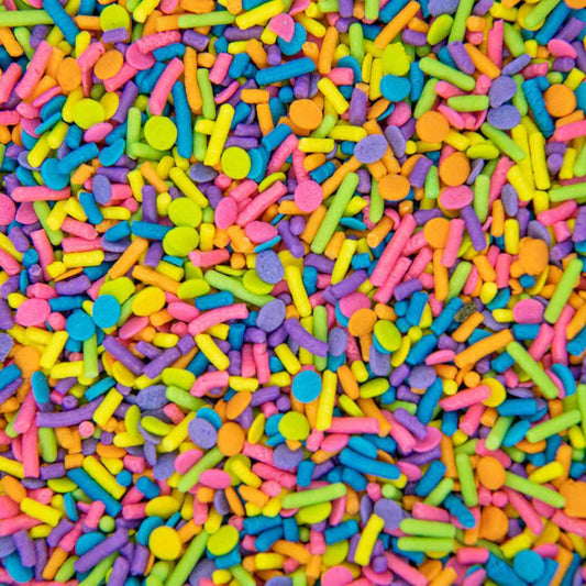 Neon Sprinkles for Baking Cupcakes - Neon Confetti Sprinkles for Cake, Cookie, Cupcake Decorating, and Toppings - Neon Cake Decorations in Pink, Yellow, Purple, Blue Jimmies and Confetti Sprinkles