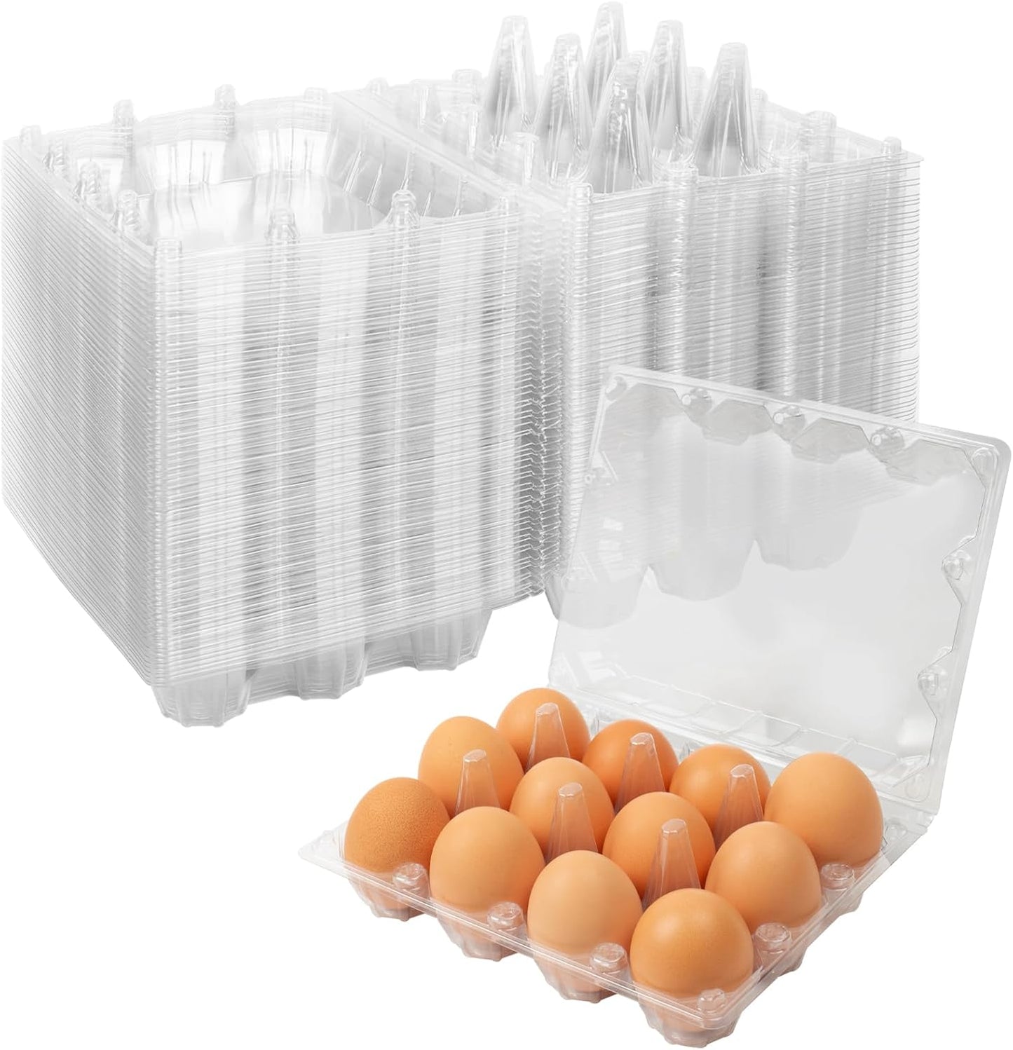 60Pack Egg Cartons Cheap Bulk 1 Dozen Jumbo Egg Cartons Extra Large Duck Egg Cartons for Chicken Eggs, Reusable Egg Carton for Home Ranch Chicken Farm, Commercial Business Market Display, 3x4 Grids