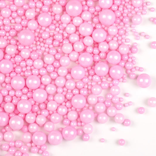 Pink Pearl Sugar Sprinkles, Desserts Decoration, Edible Pearl Candy, 150g/5.29oz Mix Size, Cake, Donut, Cupcake, Gender- Reveal Party, Valentine's Day, Wedding Party, Christmas Supplies