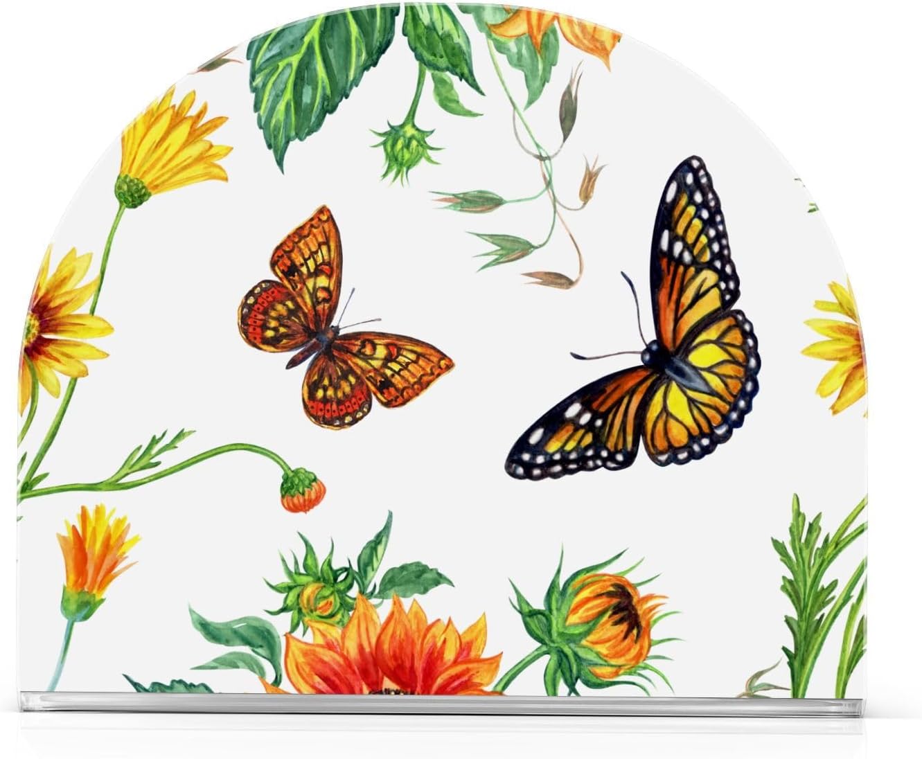Sunflowers and Butterflies Napkin Holder for Table Paper Napkins Holder Acrylic Tissue Dispenser Kitchen Dining Room Bathroom Party Car Decor