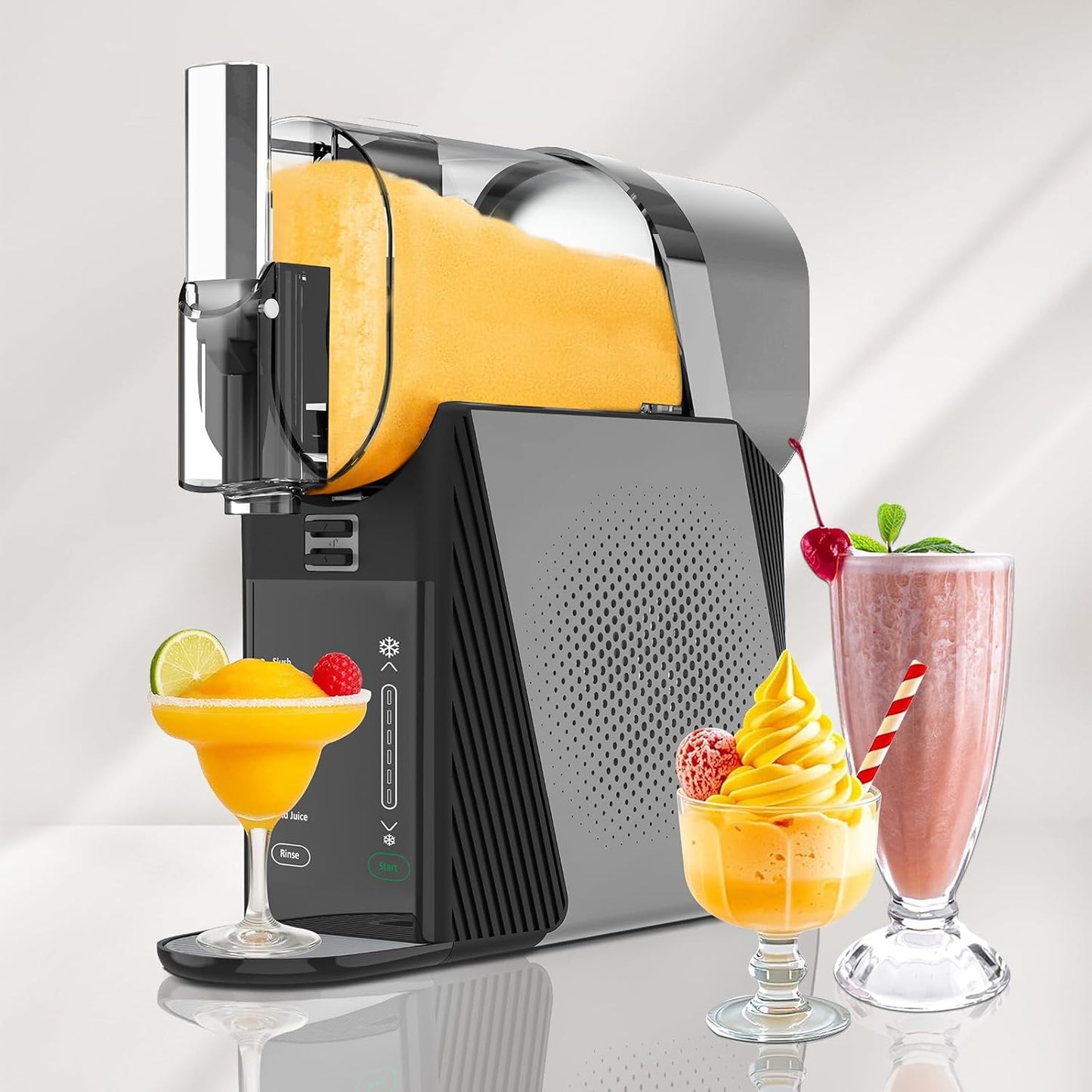 Slushie Machine No Ice Needed, 68oz Slushy Machine for Home with Self-Cleaning Function & 6 Preset Programs, Commercial Professional Frozen Drink Maker for Margaritas Frappés Milkshakes Party Kids