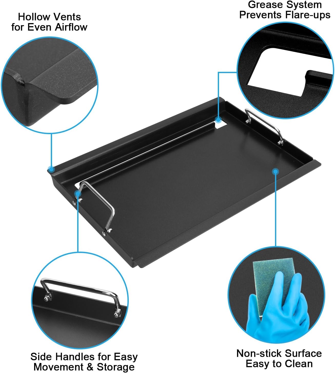 Full Size Griddle for Charbroil Performance 4 Burner 463352521 463354021 463365021 463365522, Flat Top Griddle for Charbroil Grill Replacement Parts for 463366022 G426-0004-W1 G426-0005-W1
