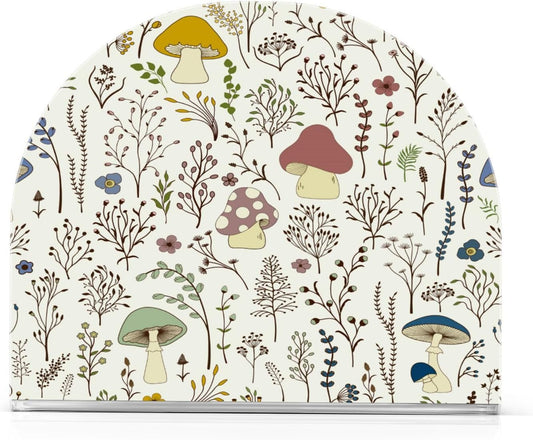 Cute Mushroom Wild Plant Napkin Holder for Table Paper Napkins Holder Acrylic Tissue Dispenser Kitchen Dining Room Bathroom Party Car Decor
