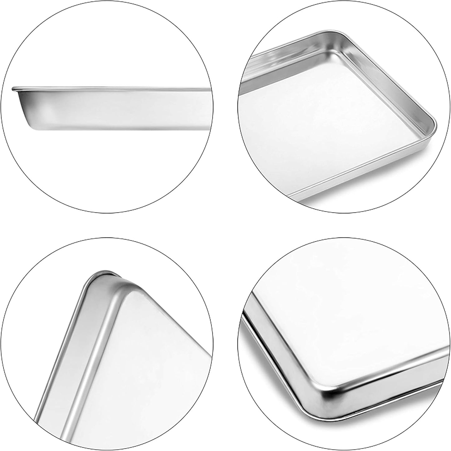 Cookie Sheet and Cooling Rack Set, 16 inch Stainless Steel Baking Pan with a Rack, Professional Bakeware, Healthy & Non-toxic & Rustproof & Easy Clean & Dishwasher Safe