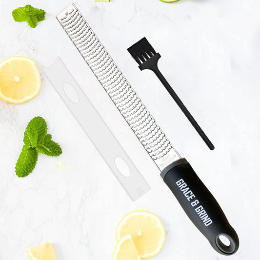 Premium Kitchen Lemon and Parmesan Cheese Zester - Versatile Spiralizer for Fruits, Vegetables, Garlic, and Citrus Finest Food Shredder and Peeler - Essential Zesting Tool for Culinary Enthusiasts