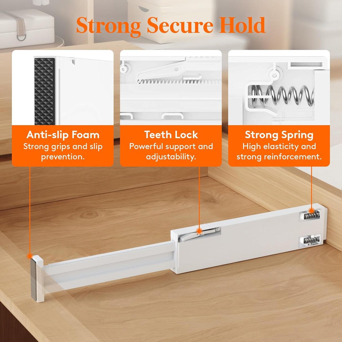 Lifewit 8 Pack Kitchen Drawer Dividers 2.36" High, 11"-17" Adjustable Drawer Organizer for Utensils/Clothes/Makeup, Plastic Expandable Separators in Dresser/Bedroom/Bathroom/Office Storage