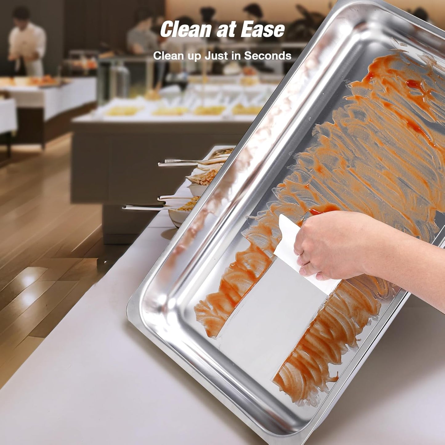 Chafing Dishes for Buffet (9QT, 2 Pack) - Easy Assembly, Food-Grade Stainless Steel Chafers for Catering w/Rolled Edge Design, Foldable Frame, for Party, Banquet (Full Size Food Pan)