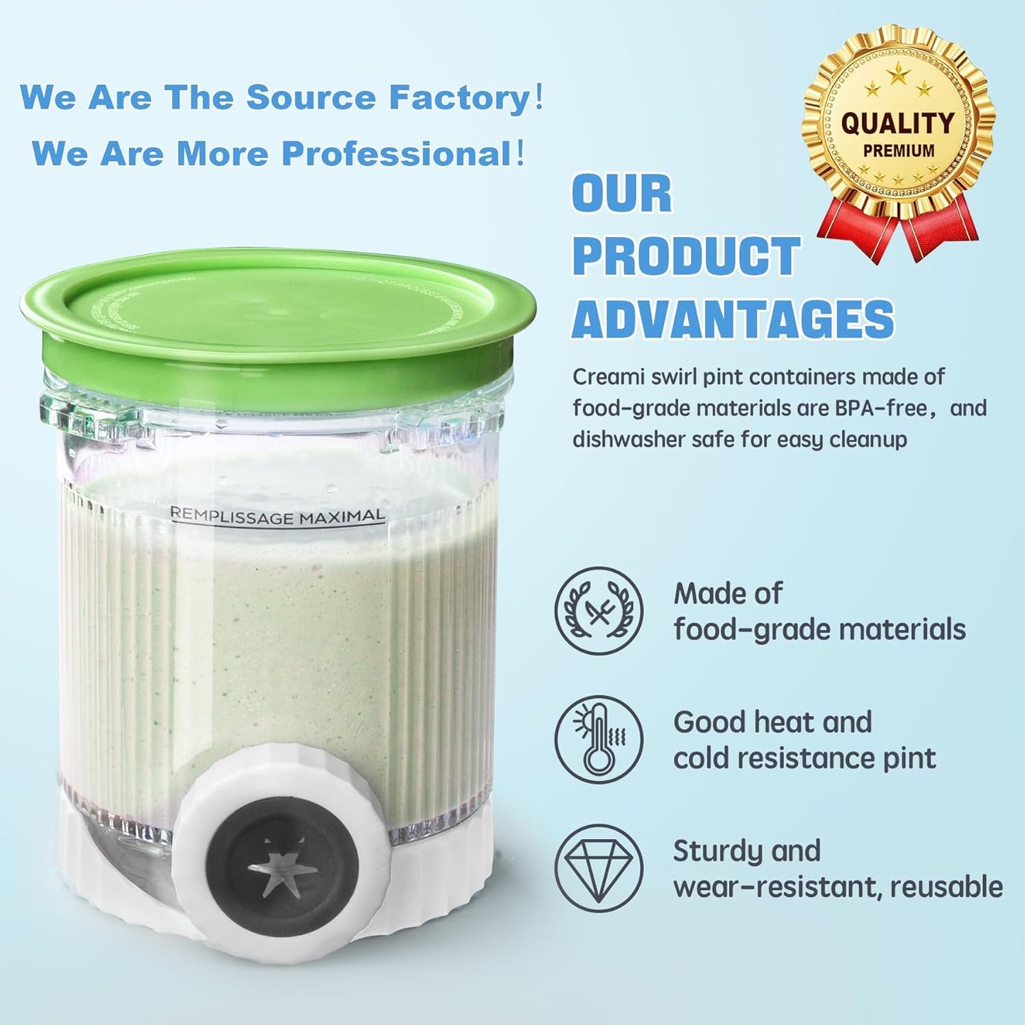 2 Pack Creami Swirl Pints & Lids for Ninja, Compatible with NC700 Series Ninja Swirl Ice Cream & Soft Serve Makers, with 2 Spoons & 32 Writable Labels, BPA-Free & Dishwasher Safe, Green