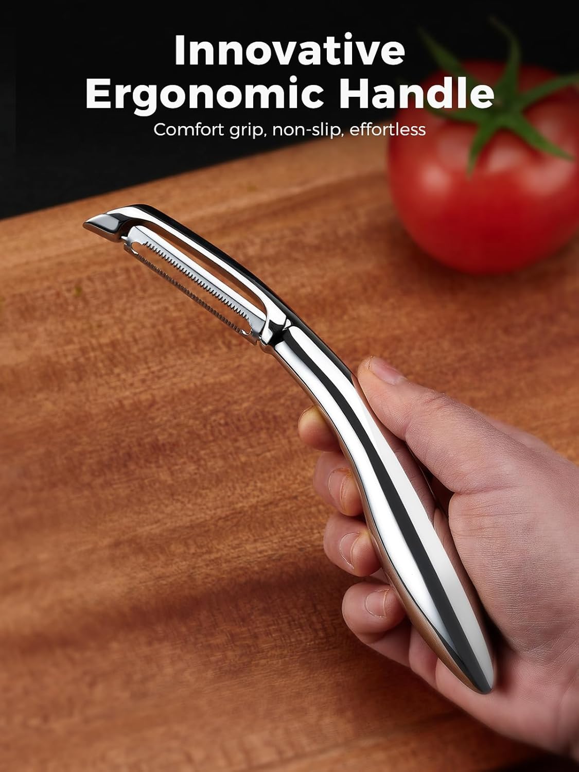 Professional Vegetable Peeler – Premium 304 Stainless Steel Potato Peeler for Kitchen, Ultra Sharp Blade, Ergonomic Non-Slip Handle, Dishwasher Safe, 5-Year Warranty