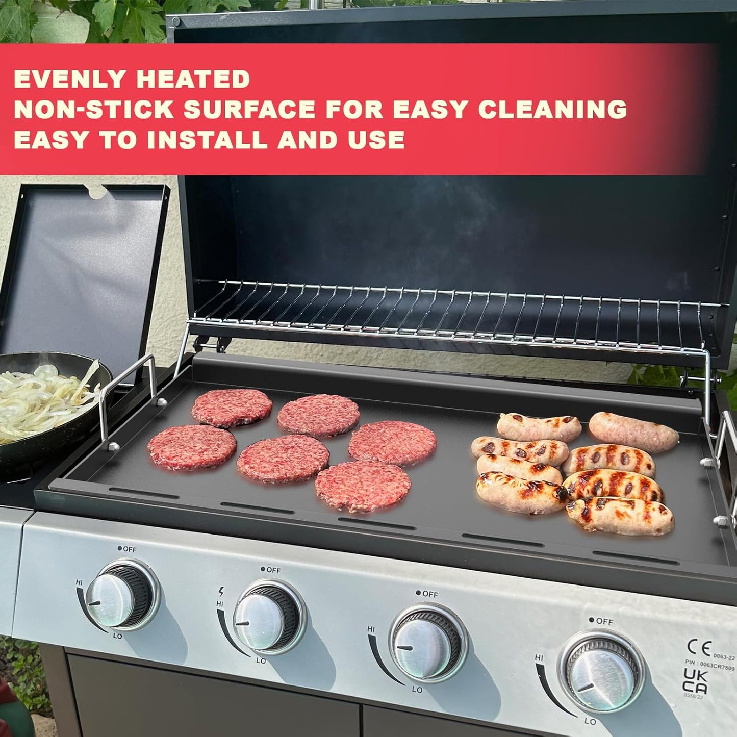 Full Size Grill Griddle Inserts for Charbroil Performance 4-Burner 463365021 463351021 463365522 & TRU-Infrared 450 3-Burner Flat Top Griddle, Replacement Parts for Charbroil G325-0002-W1 G426-0004-W1