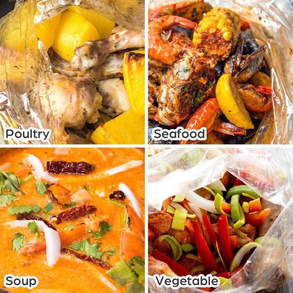 32 Bags Slow Cooker Liners, Disposable Multi Use Cooking Bags,Large Size Fit 3QT to 8QT, Plastic Bags for Slow Cooker, Pans, Aluminum Cooking Trays, BPA Free-13 x 21 Inches