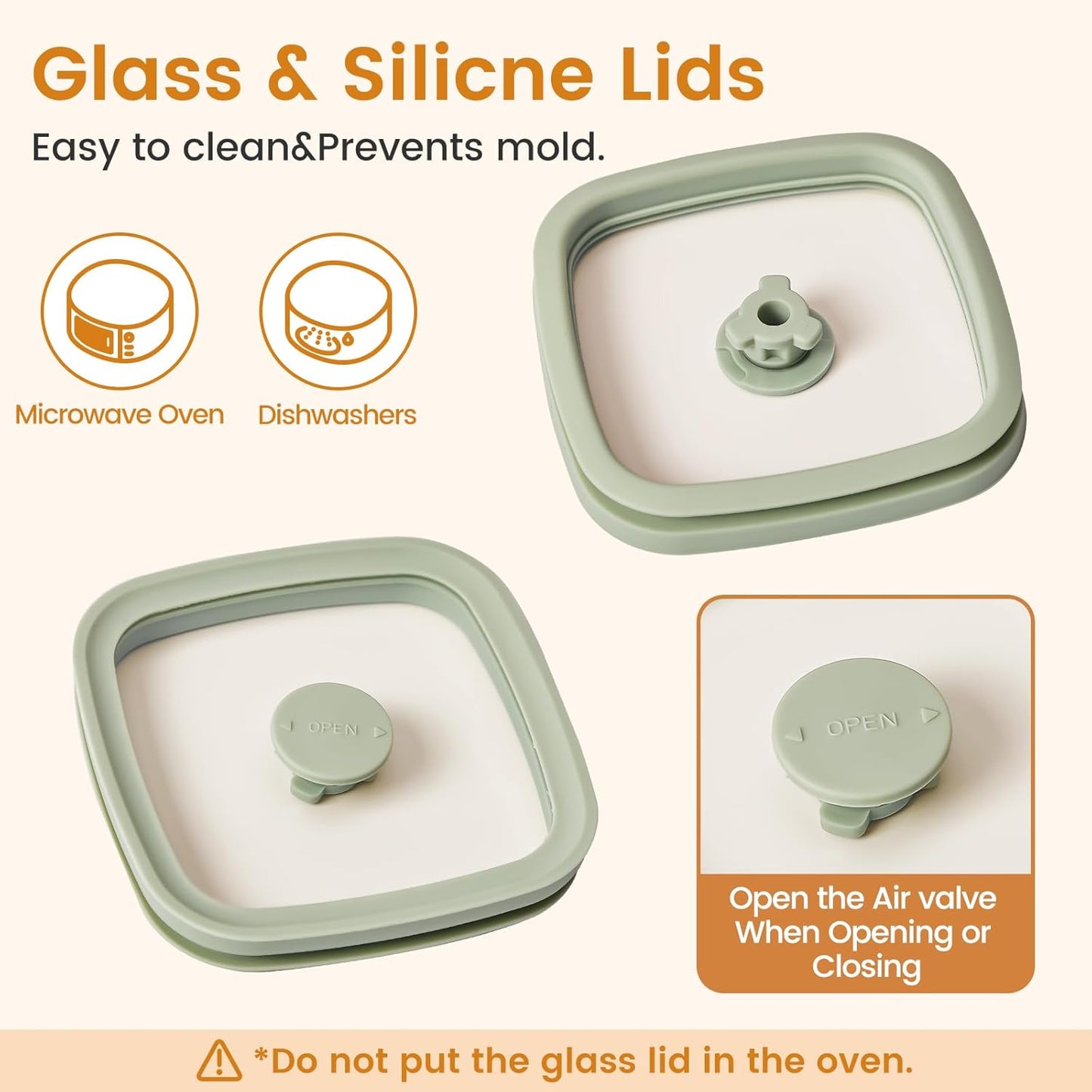 Square Glass Food Storage Jars with Lids[Set of 3], Perfect for Pasta, Cookies, Nuts, Coffee, Cereal, Flour, Organize Your Kitchen with these BPA-Free Glass Jars with Silicone Lids