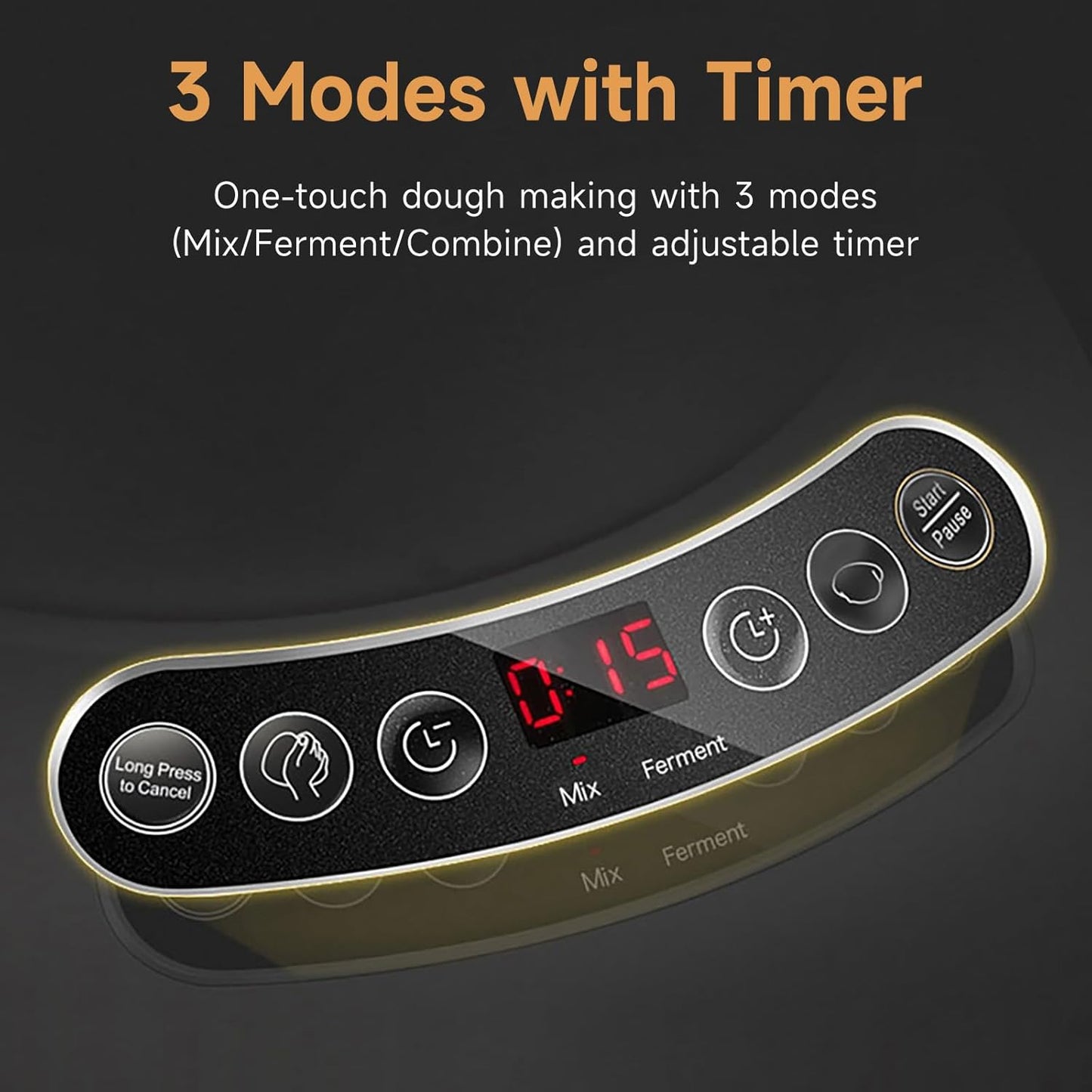 Joydeem Electric Dough Maker with Ferment Function, Microcomputer Timing, Face-up Touch Panel, 6.6Qt, 304 Stainless Steel, JD-HMJ7L