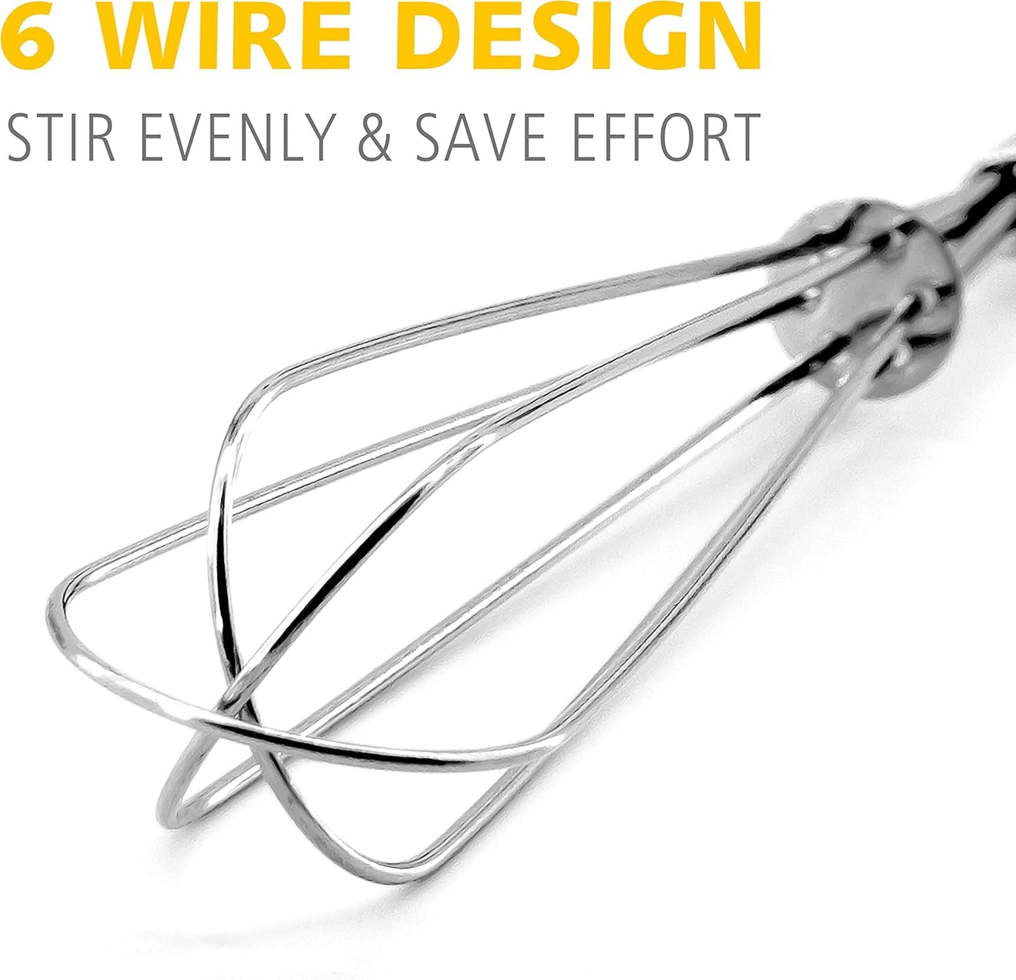 Anaeat Mini Wire Whisks, Set of 4 Portable Stainless Steel Kitchen Tiny Whisk & Egg Beater with Thick Wire - Sturdy Small Mixing Balloon for Cooking, Blending, Whiping, Beating and Stirring (5" + 7")