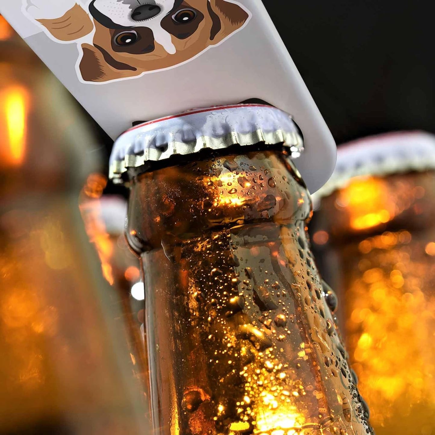 Boxer Dog Stainless Steel Bottle Opener Brown Puppy Cute Face Head Paw Flat Beer Bottle Opener Keychain for Home Kitchen Bar Restaurant Party Birthday Gift