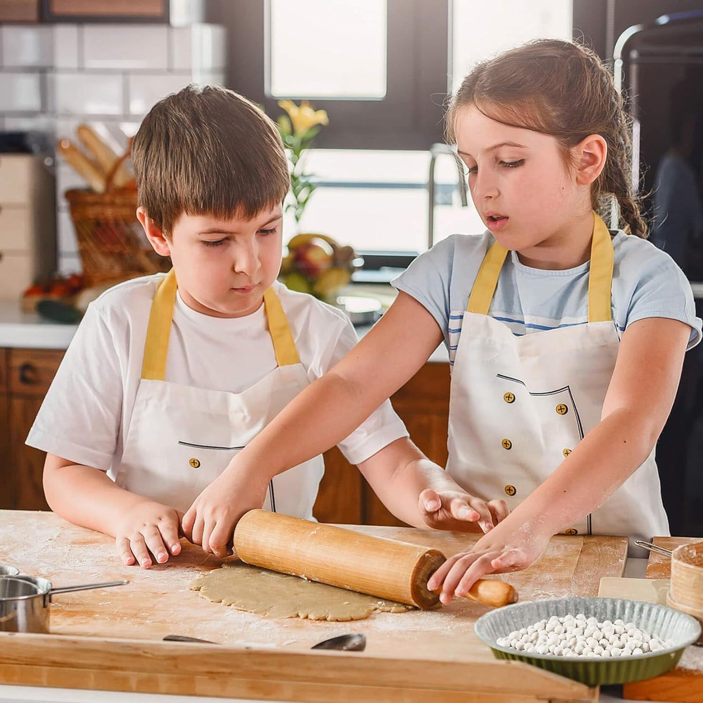 Sukh Pie Weights for Baking - 0.92LB Pie Crust Weights Ceramic Baking Beans for Blind Reusable Natural Ceramic Stoneware Homemade Kitchen Must Have Round Household Steam Oven Stone,0.24 Inch