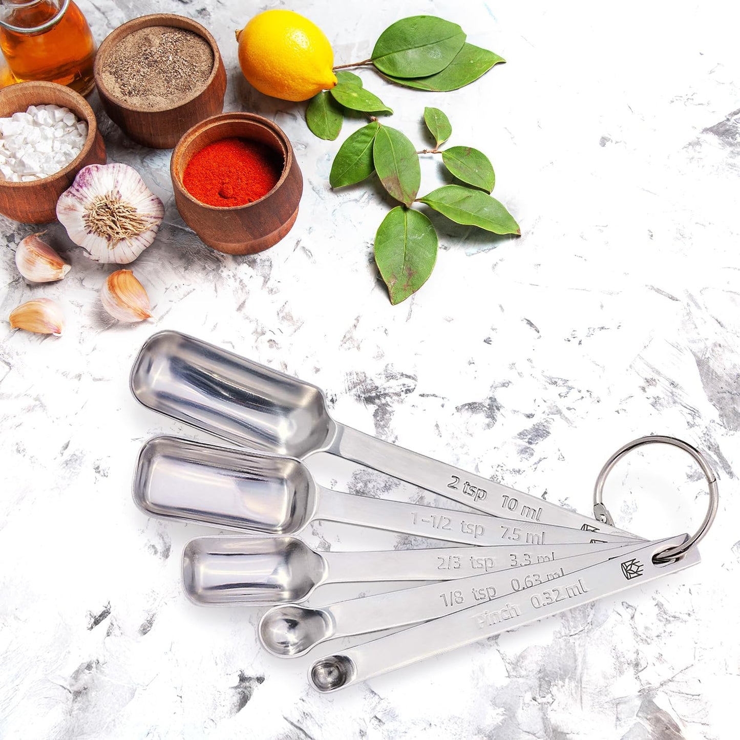 King Arthur Baking Company Odd-Sized Measuring Spoons, 18/8 Stainless Steel, 5-Piece Set