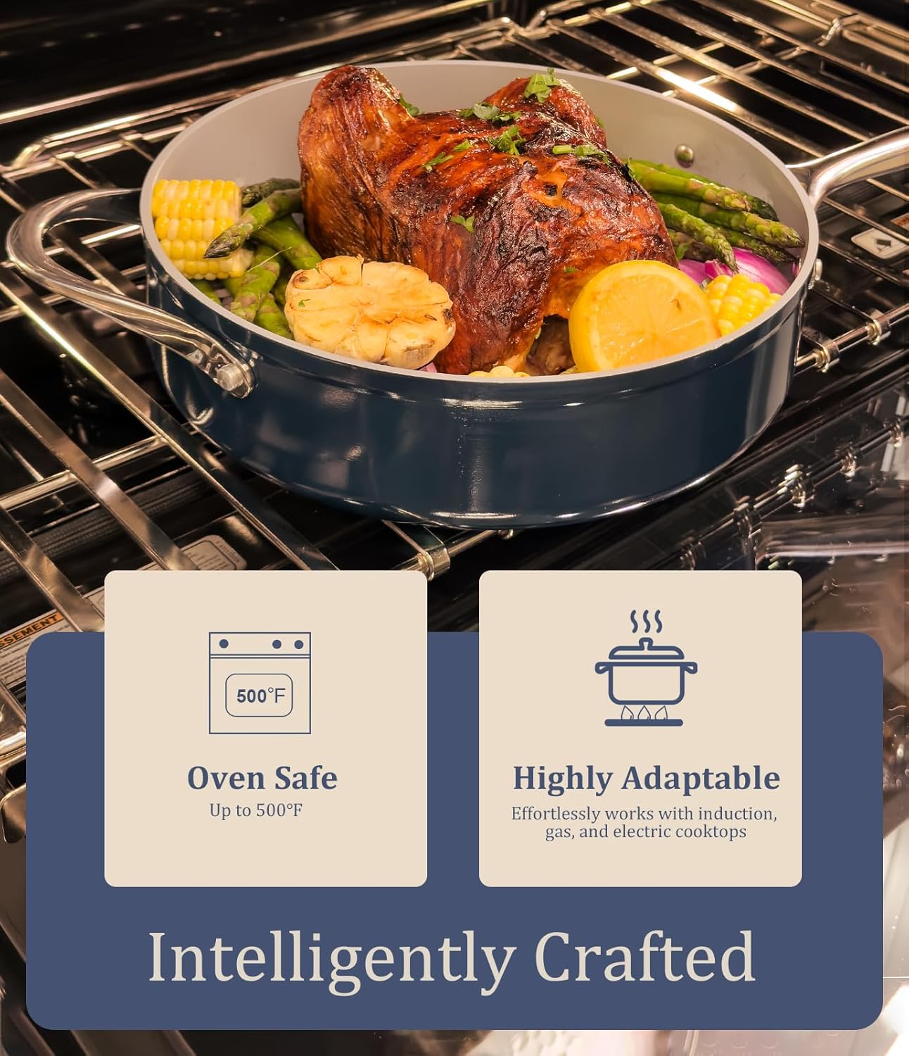 Nonstick Ceramic Frying Pan 10 Inch for Induction Cooktop - Non Toxic, PTFE/PFOA/PFAS Free, Oven & Dishwasher Safe up to 500°F - Non Stick Small Skillet with Stay-Cool Handle - Cream