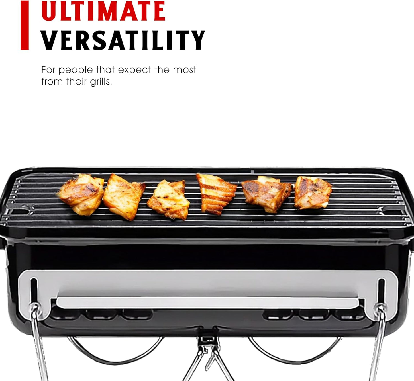 Rectangular Cast Iron Go Grate, Heavy-Duty Grates for Superior Heat Retention & Even Cooking on All Grills, Set of Two (10" x 8")
