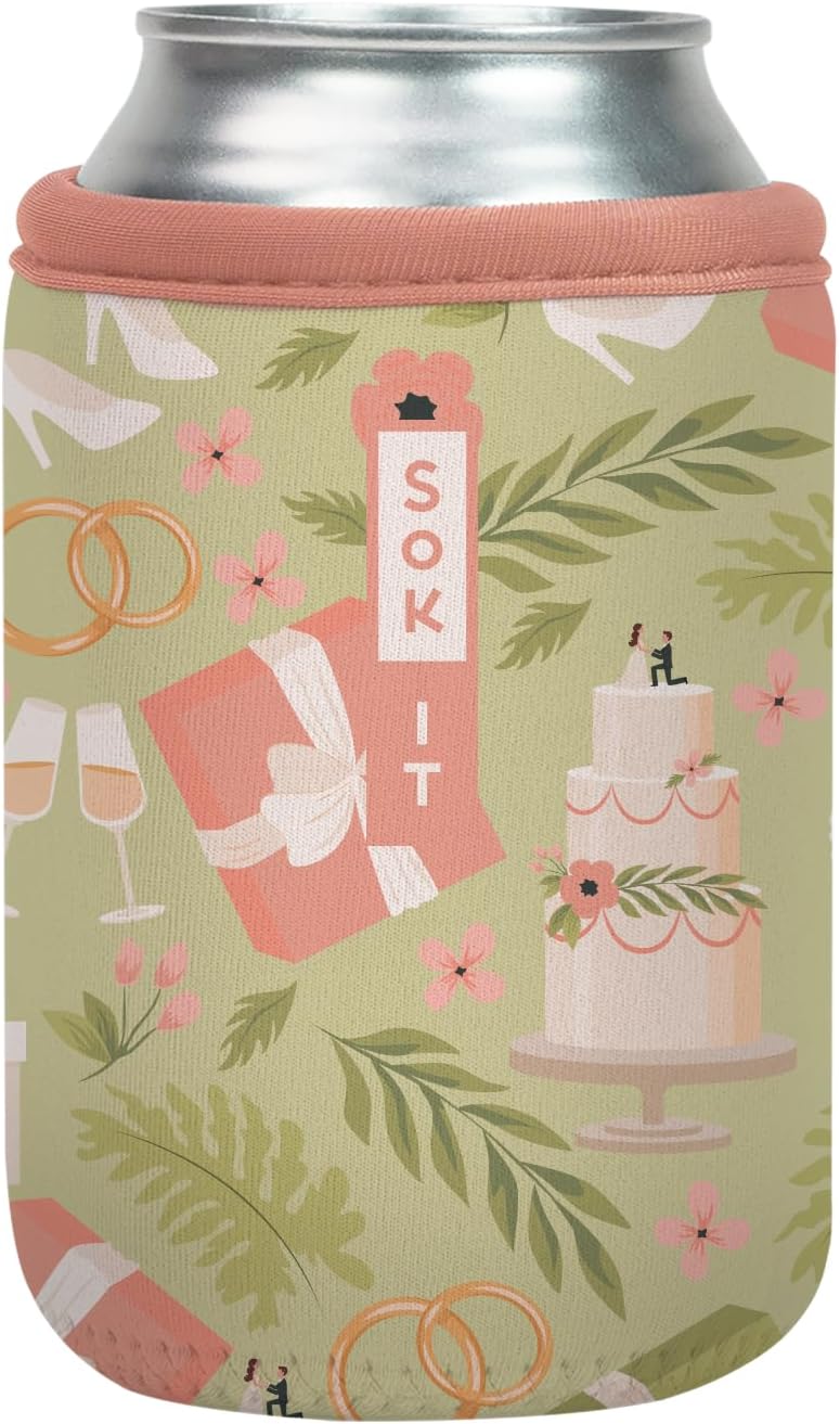 Sok It CanSok Sleeve for Beer & Soda Insulated Neoprene Cover (Bridal Bliss, 12oz Can Sleeve)
