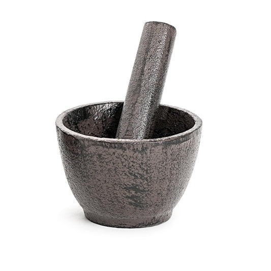 Sungmor Cast Iron Mortar and Pestle, Small Heavy Duty Black Spice Grinder Set, 3" Diameter Mortar and 3.9" Long Pestle, Rustic Useful Kitchen Tools for Grinding Spices, Herbs, Nuts and Pesto