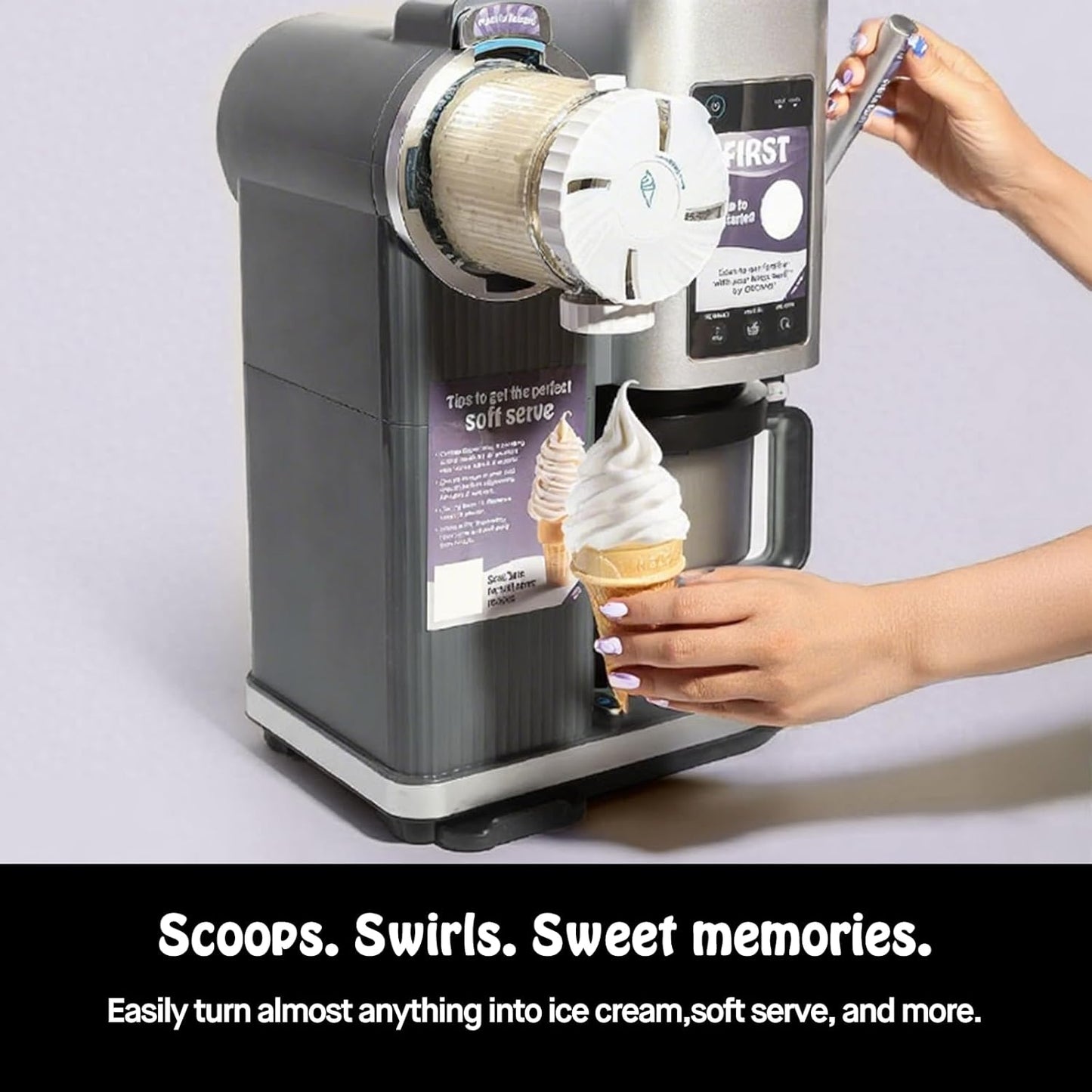 For Ninja Swirl by Creami NC700 Series Ice Cream Makers, Dishwasher Safe, 16 oz Pints with Lid, Grey Lids (Grey, 16OZ)