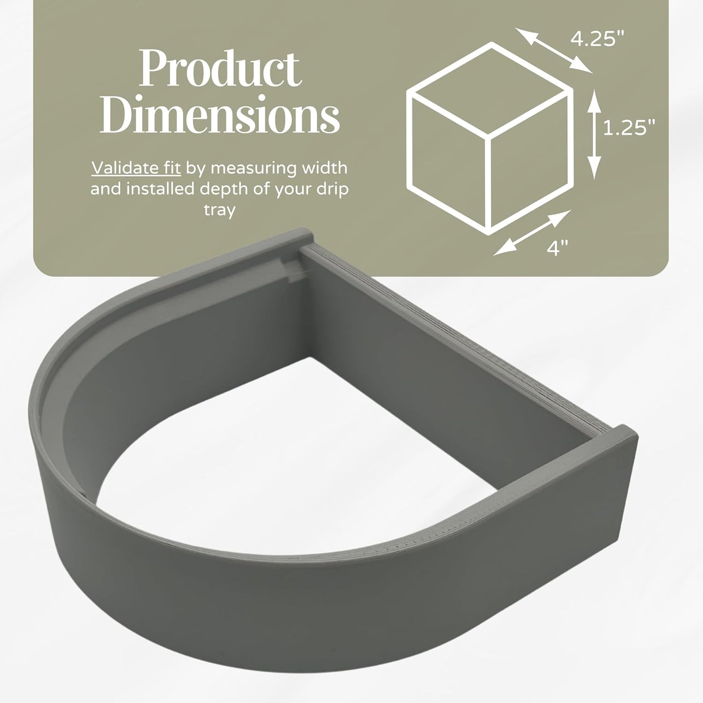 Drip Tray Mug/Cup Riser Made for the Keurig to Reduce Splashes - Riser Only (Gray, K-Mini 1.25 Inches Tall)