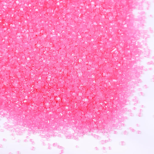 Sanding Sugar Pink Edible Sugar Sprinkles Sanding Sugar for Cake Decorating, Sparkling Edible Crystal Candy White Pearl Sugar for Wedding Party Baking Cupcake Cookie Ice Cream Decoration Supplies - 5.3 oz