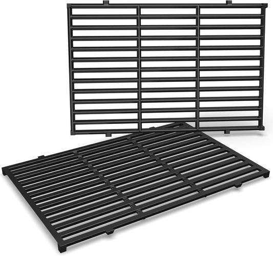 QuliMetal 17.5" Grill Grates for Weber Spirit 300 and GS4 Spirit II 300 Series, Spirit E-310, Spirit II E-310, Genesis Silver/Gold B & C, Genesis 1000-3500, Porcelain-Enameled Cast Iron Grate for 7638