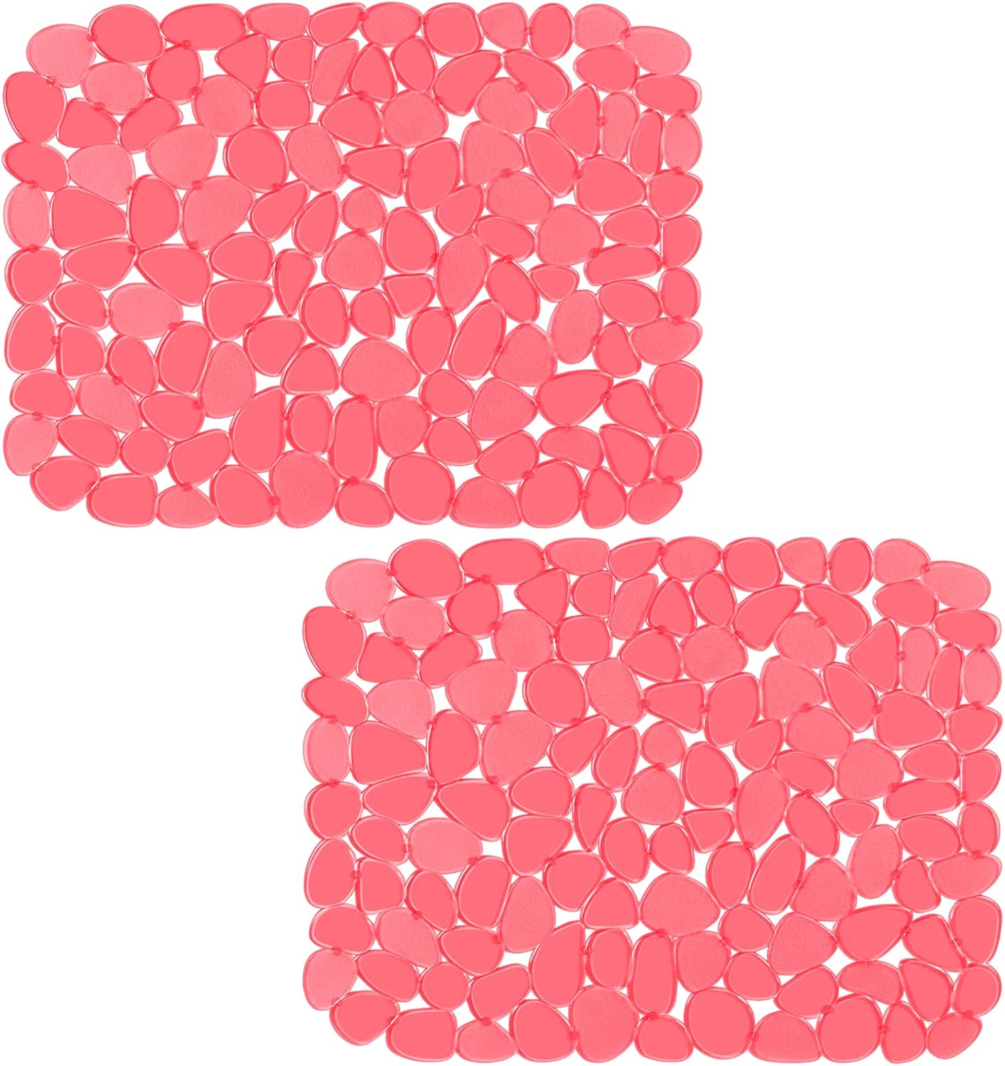 Bligli Pebble Sink Mat for Stainless Steel/Ceramic Sinks, PVC Eco-Friendly Sink Protectors Mats for Bottom of Kitchen Sink, Dish Drying Mat for Dishes and Glassware, 15.7 x 11.8 inch, Red