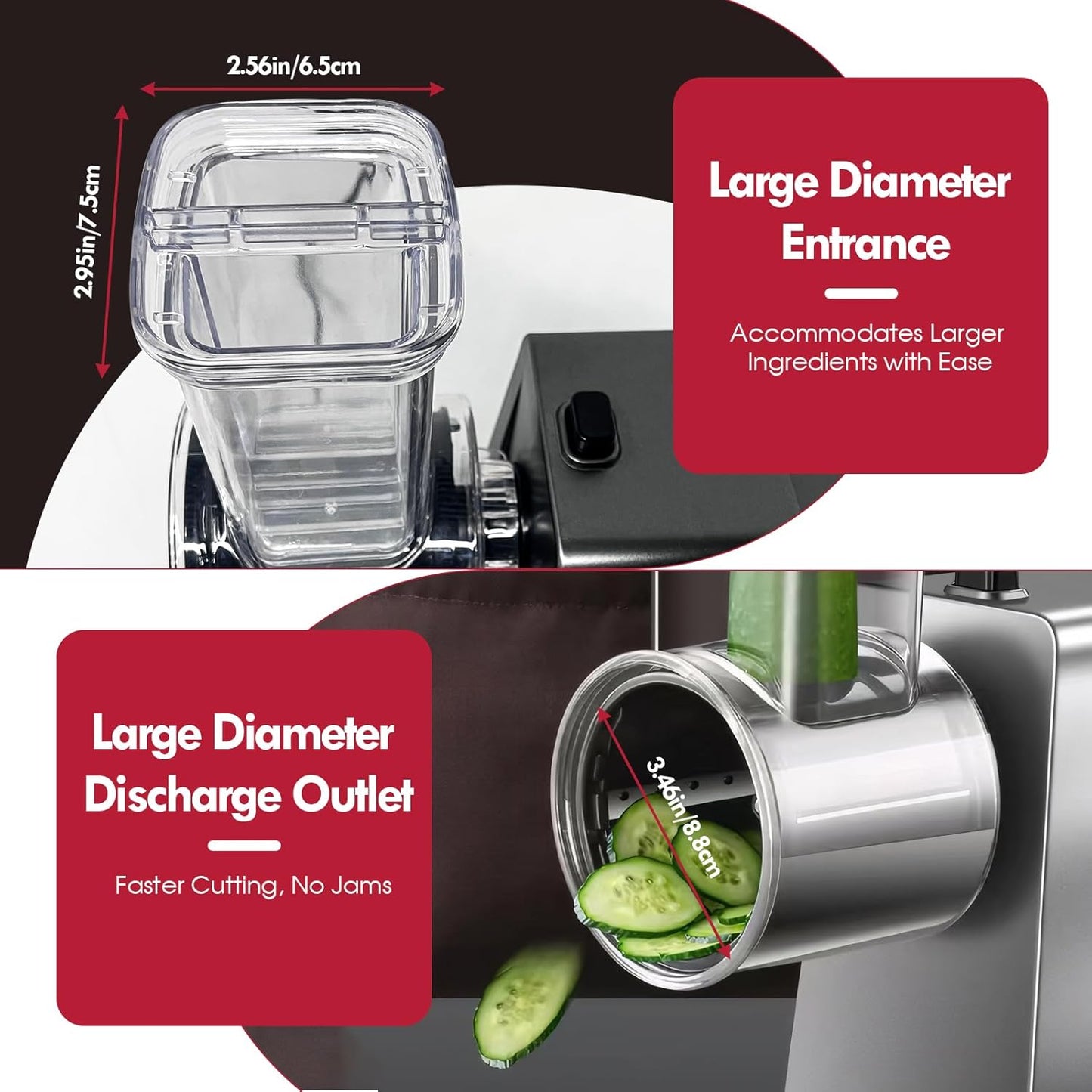 ULTACElectric Cheese Grater,Electric Cheese Grater for Block Cheese with 7 Different Shapes of Blades, 250W Electric Slicer Shredder, Electric Salad Machine for Cheeses, Fruits, Vegetables