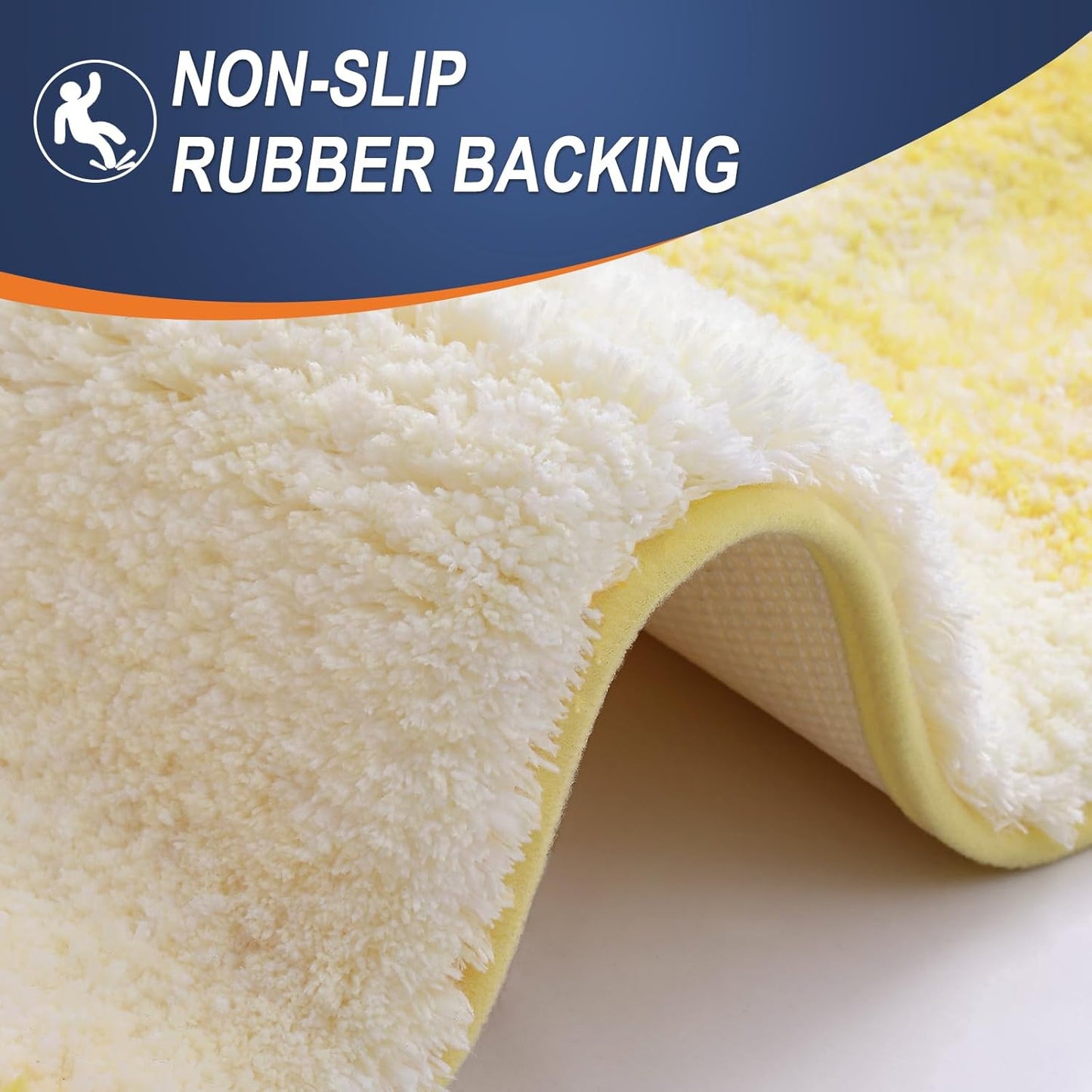 OLANLY Bathroom Runner Rugs 59x20, Extra Soft Absorbent Microfiber Bath Rugs, Rubber Backing, Quick Dry, Machine Washable Bath Mats for Bathroom Floor, Tub and Shower, Home Decor Accessories, Yellow