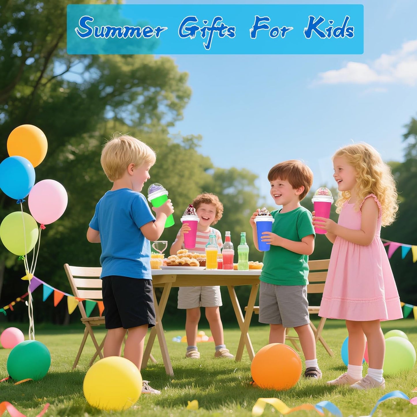 3PCS Slushie Maker Cups, DIY Magic Slushy Maker Squeeze Cups, Smoothie Slushy Cup for Juices, Milk and Ice Cream Make, Double Layer Squeeze Slushy Maker Cup, Birthday Gifts for Friends&Family