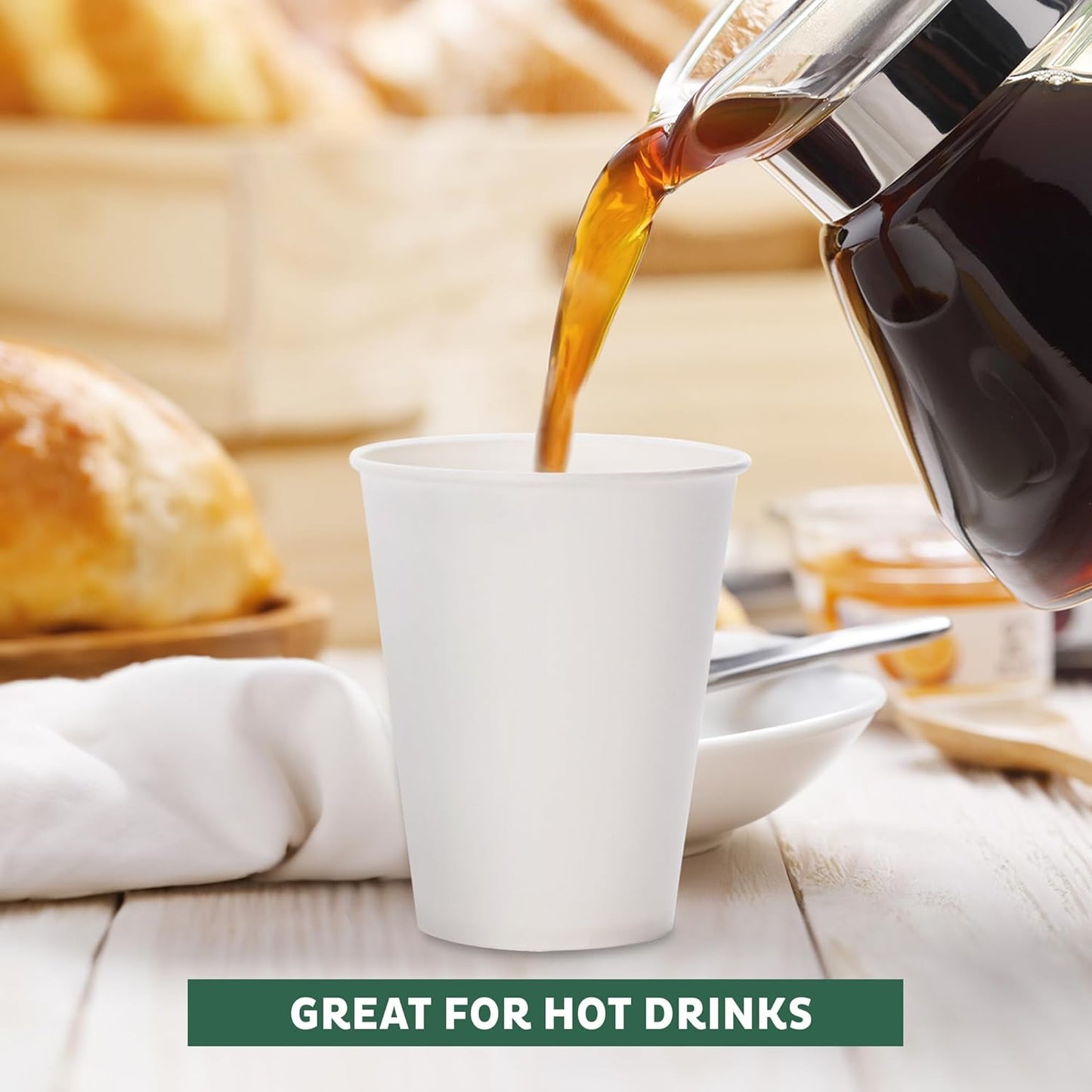 Freshware Coffee Cups 12 oz [300 Pack] Disposable Paper Cups for Hot or Iced Coffee Cup, Slushie Cup, Milkshakes, Smoothies, and Tea