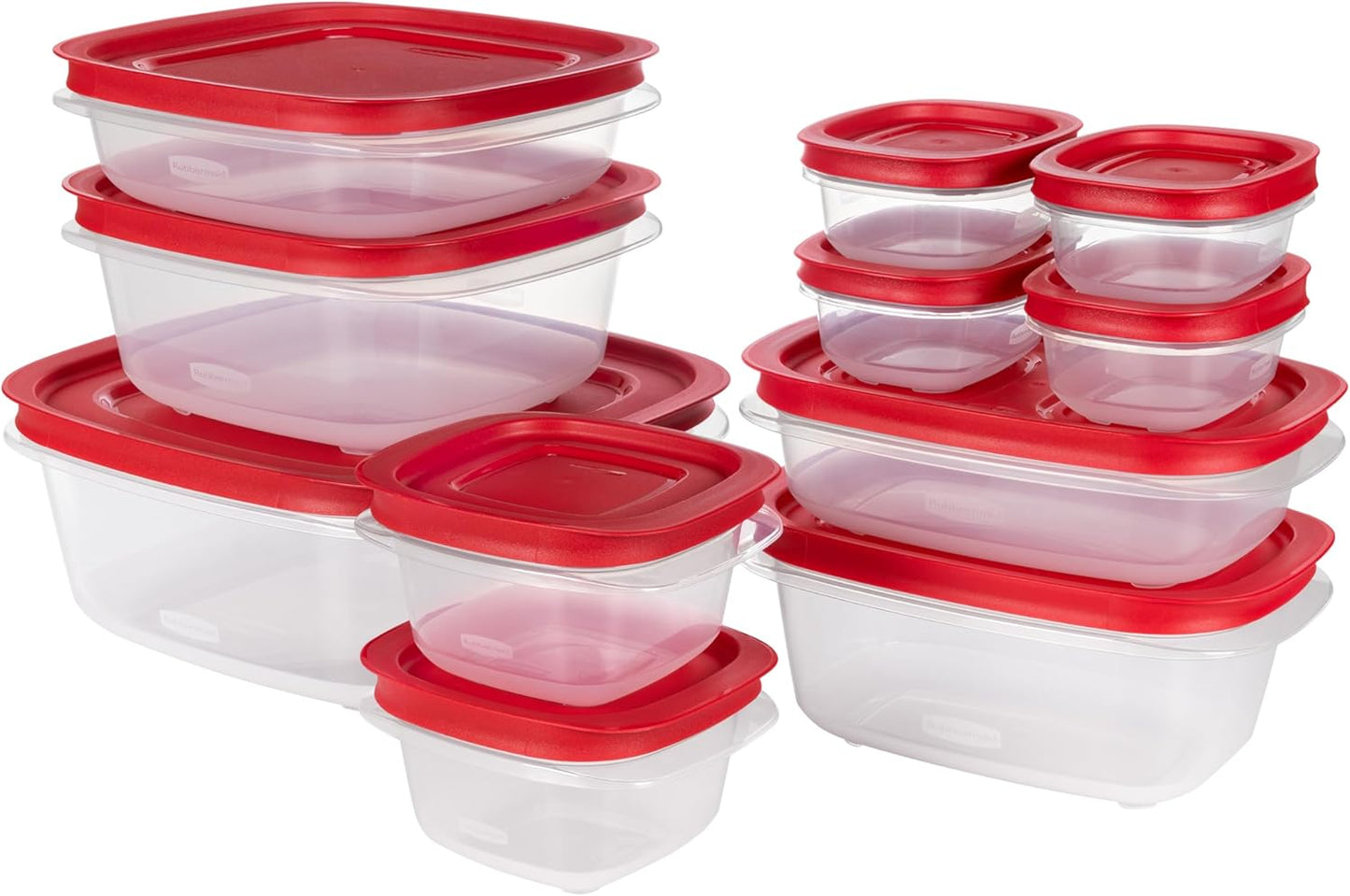 Rubbermaid EasyStore Rectangle and Square Containers, 22-Piece Set, Food Storage Containers, Food Storage Containers with Lids
