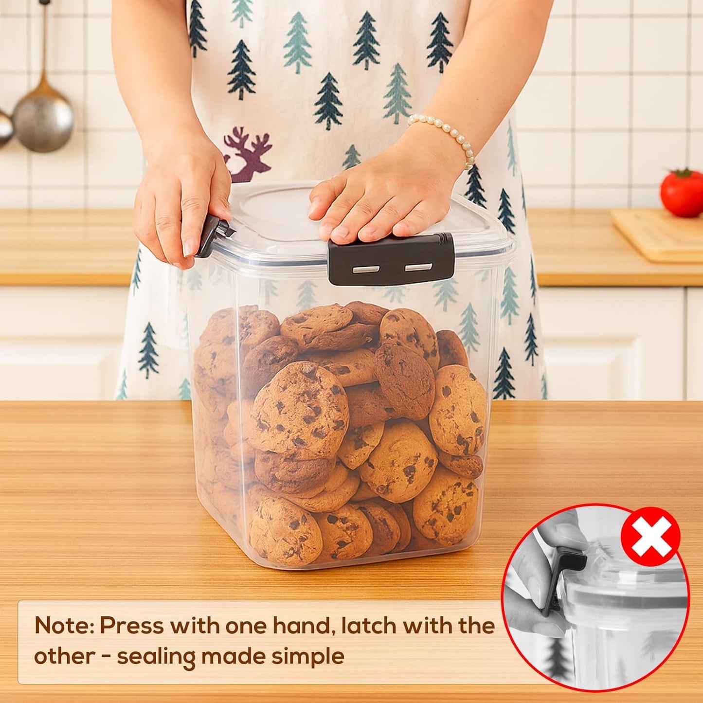 Large Thicker Food Storage Containers with Lids Airtight 5.3L/179Oz, 4pcs Plastic Pantry Storage Container for Dry Food/Flour/Sugar/Pasta/Cereal/Baking Supplies, Canister for Kitchen Organization