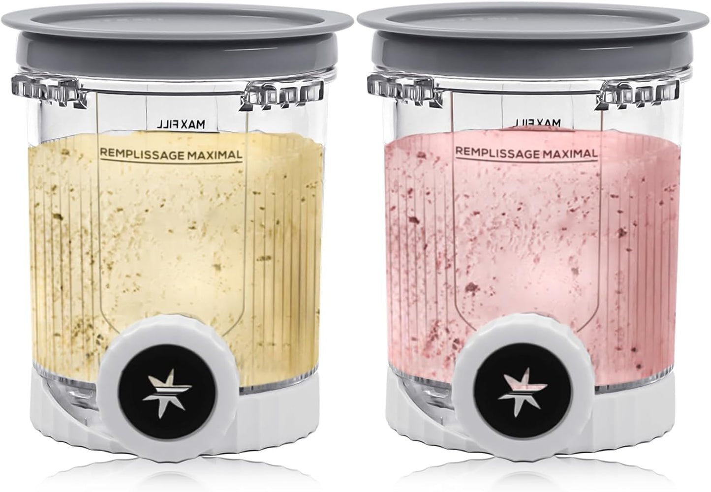 NANOBABY Pints and Lids Replacement Compatible with Ninja Swirl by Creami NC700 Series Ice Cream Makers, 16oz Cup Containers Replacement for Creami Swirl NC701 NC701Q CN701CO, 2-Pack, BPA Free, Clear