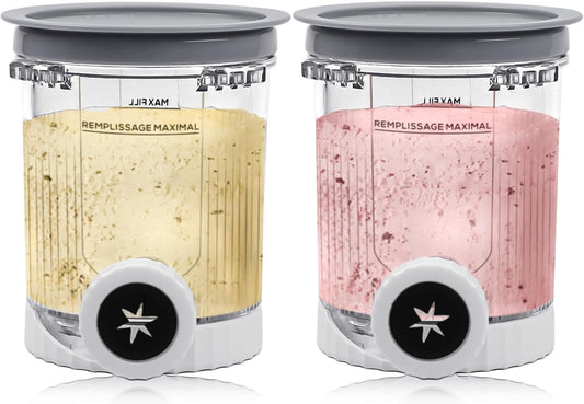 NANOBABY Pints and Lids Replacement Compatible with Ninja Swirl by Creami NC700 Series Ice Cream Makers, 16oz Cup Containers Replacement for Creami Swirl NC701 NC701Q CN701CO, 2-Pack, BPA Free, Clear