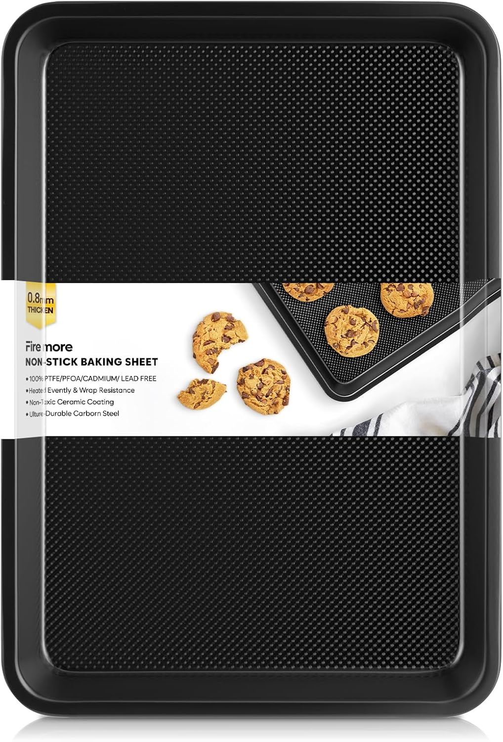 Cookie Sheet for Baking, Ceramic Quarter Baking Sheet Pan, Thicker Carbon Steel Baking Sheet Non Stick, 12.8 x 9 Inch Baking Tray for Oven