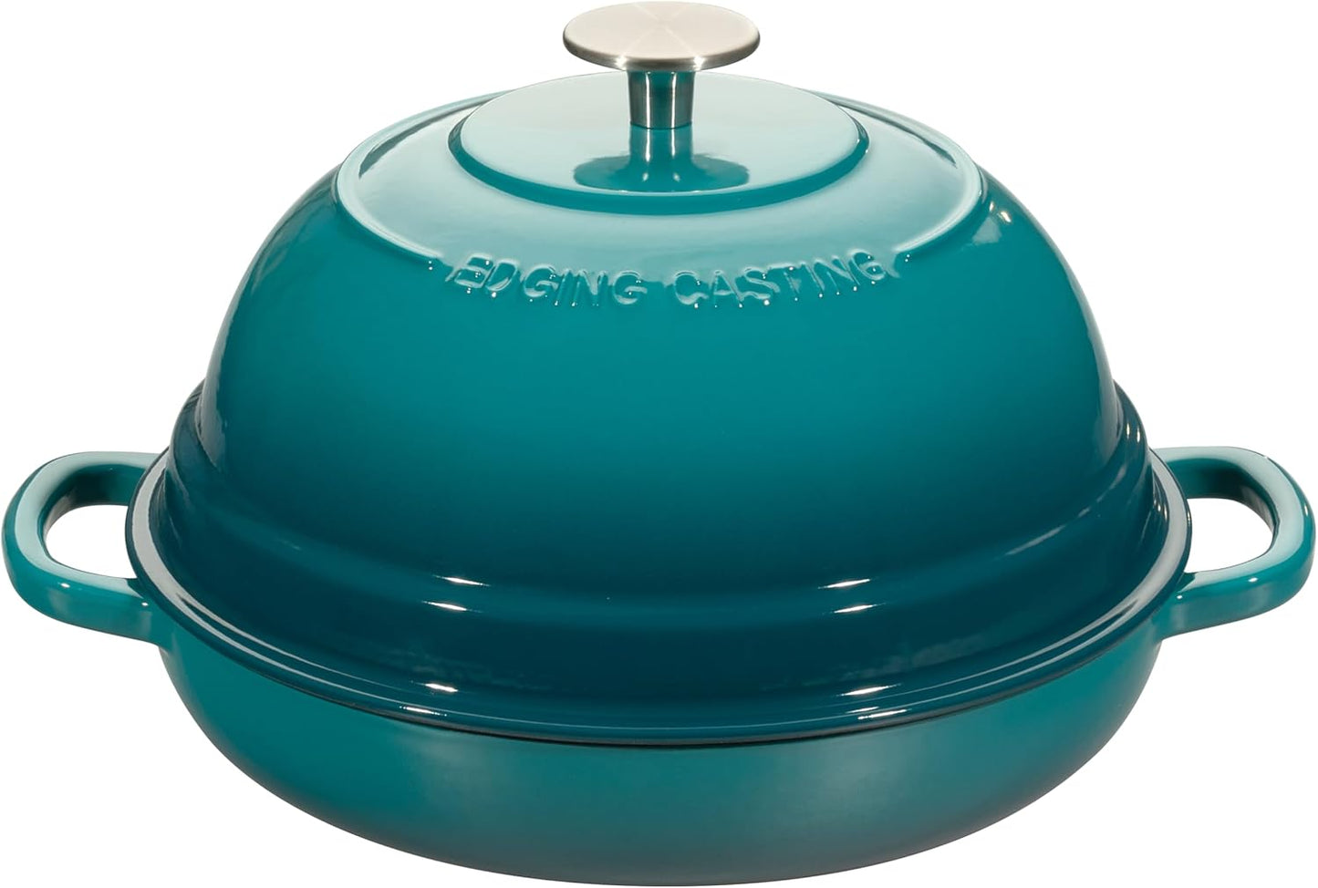 Enameled Cast Iron Dutch Oven Pot with Lid, Round Bread Oven for Homemade Sourdough Bread Baking, 6 Quart, Darkcyan