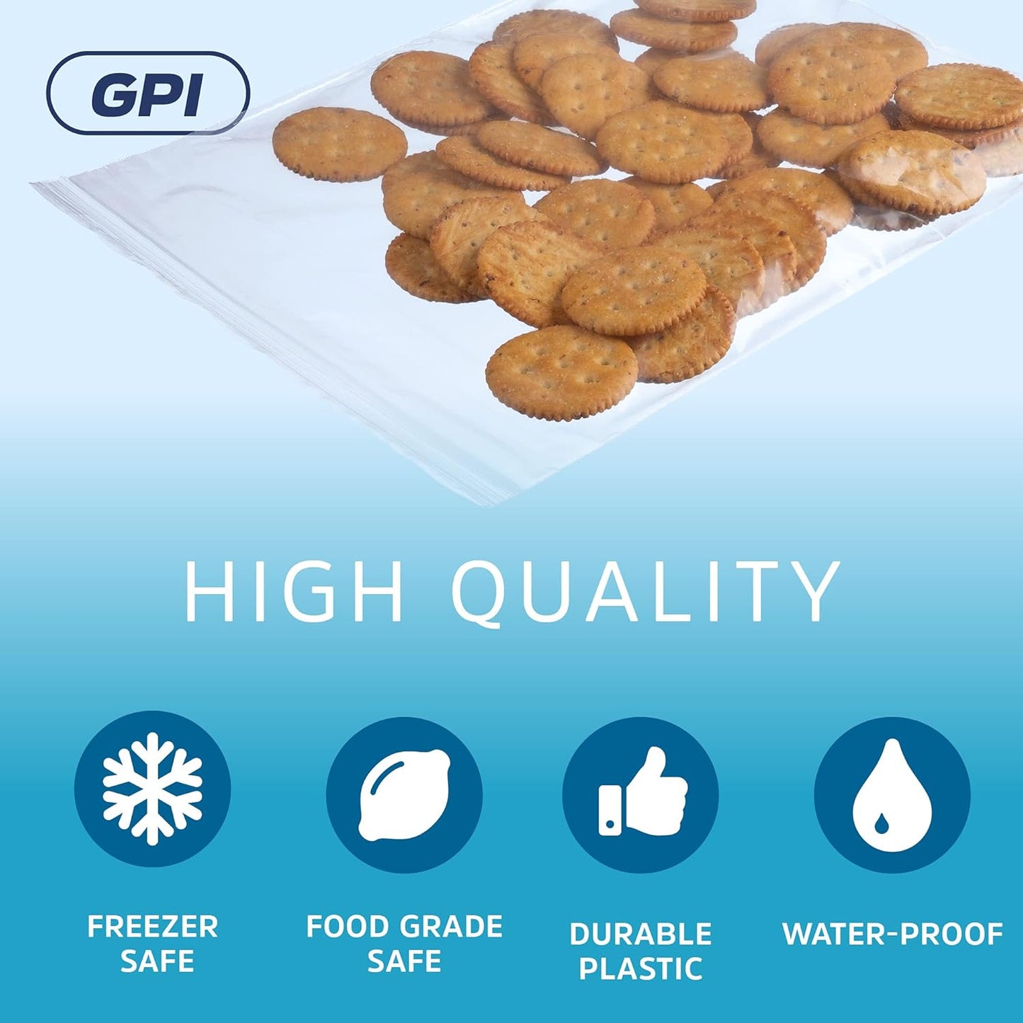 GPI - 9" X 12" - 200 Count, 2 Mil Thick, Clear Reclosable Zip Plastic Poly Bags with Resealable Lock Seal Zipper for A4 Letter Size Paper, Apparel, Clothing, Food & Office Supplies.