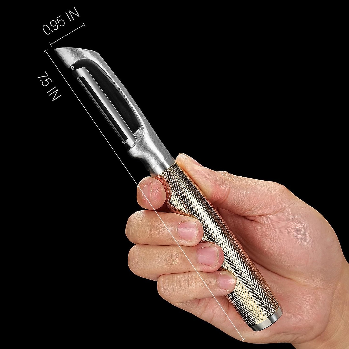 Luxury I-Type Vegetable Peeler – 24K Gold Plated Handle, 304 Stainless Steel Ultra Sharp Blade, Ideal for Potatoes, Apples, and Other Fruits & Vegetables