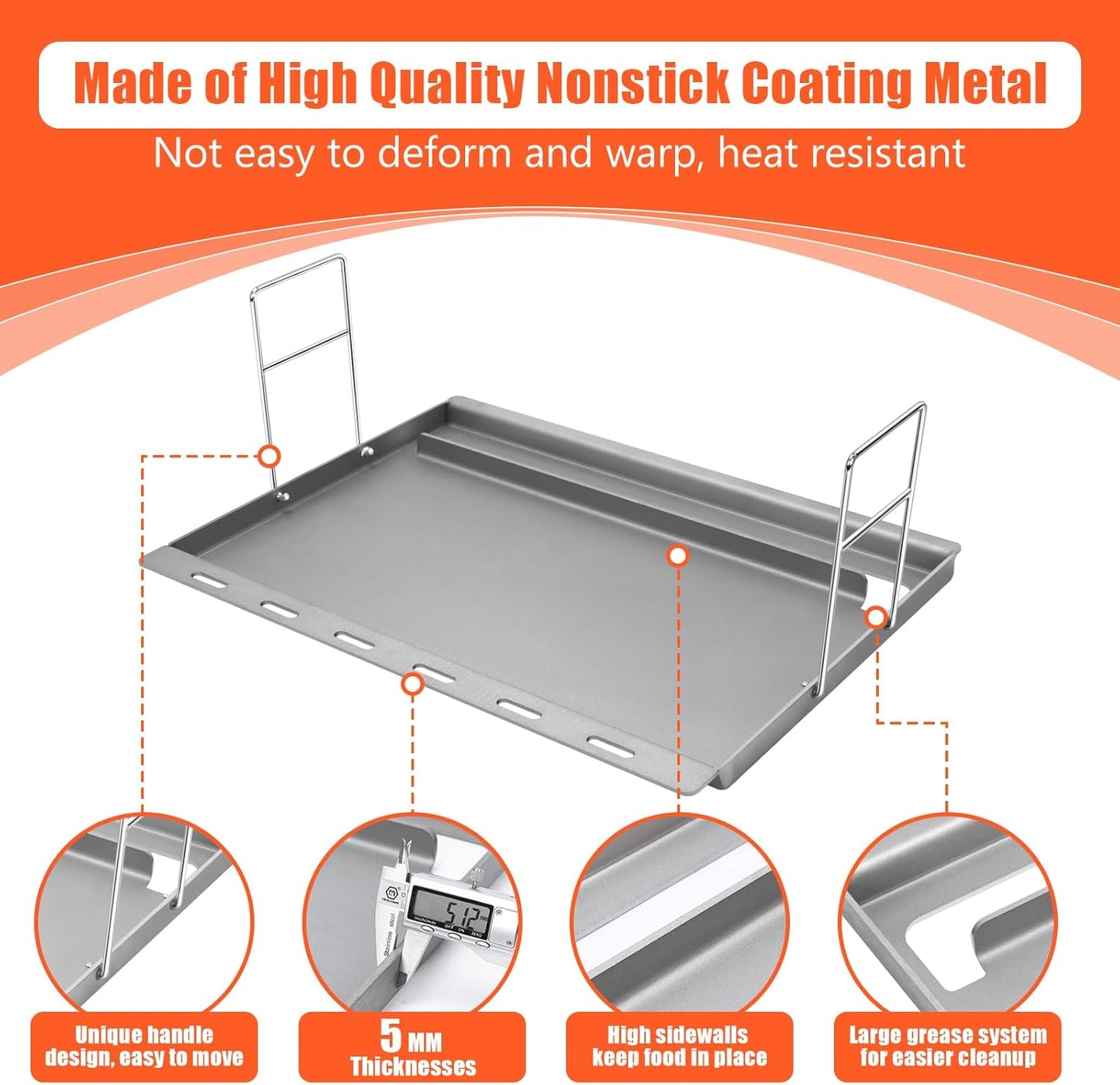 6788 Full Size Griddle for Genesis II Grill Parts - 66095 Grill Grates for Weber Genesis II 300 Series II E/S-310 II E/S-315 II E/S-335 II SE-335 Grills, Weber Full Size Griddle Insert Replace Parts