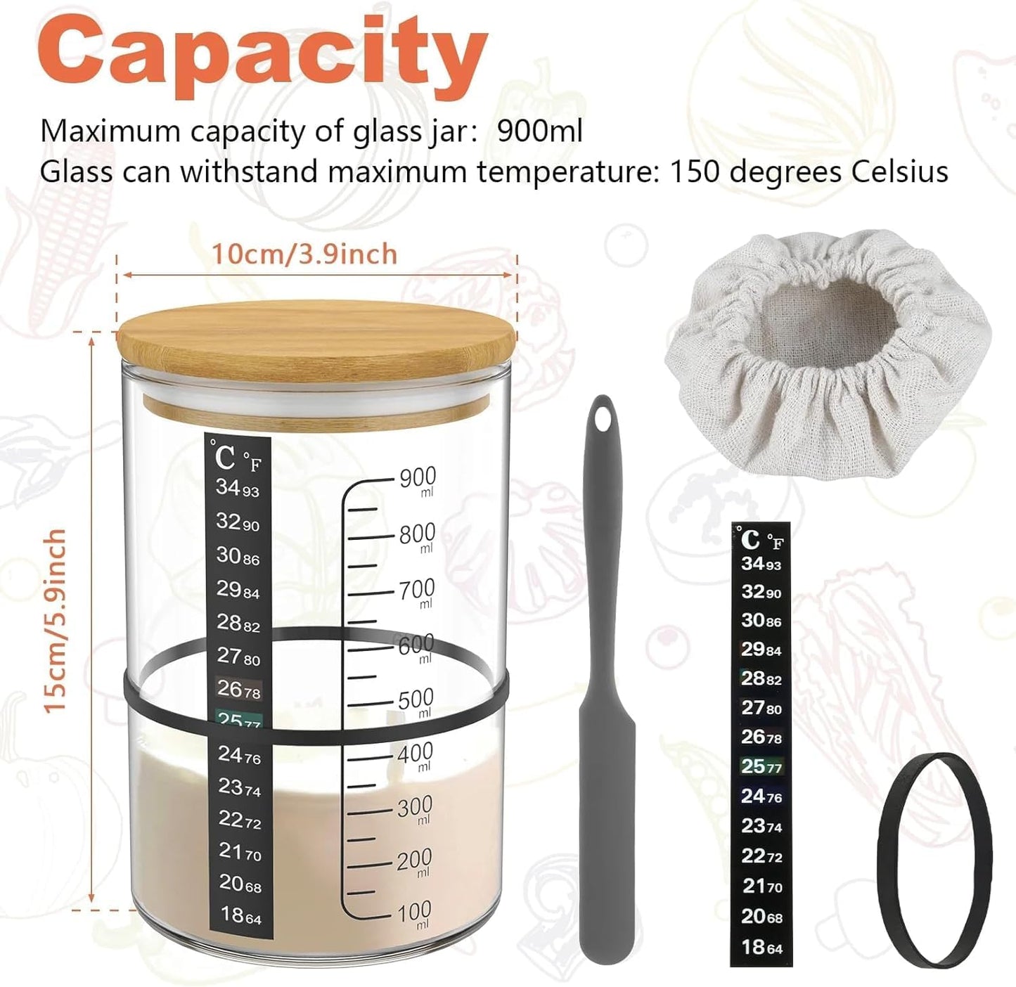 Pro Sourdough Bread Starter Kit - 34 oz sourdough jar with 5 unique features for the perfect sour dough bread & sourdough starter kit - baking supplies