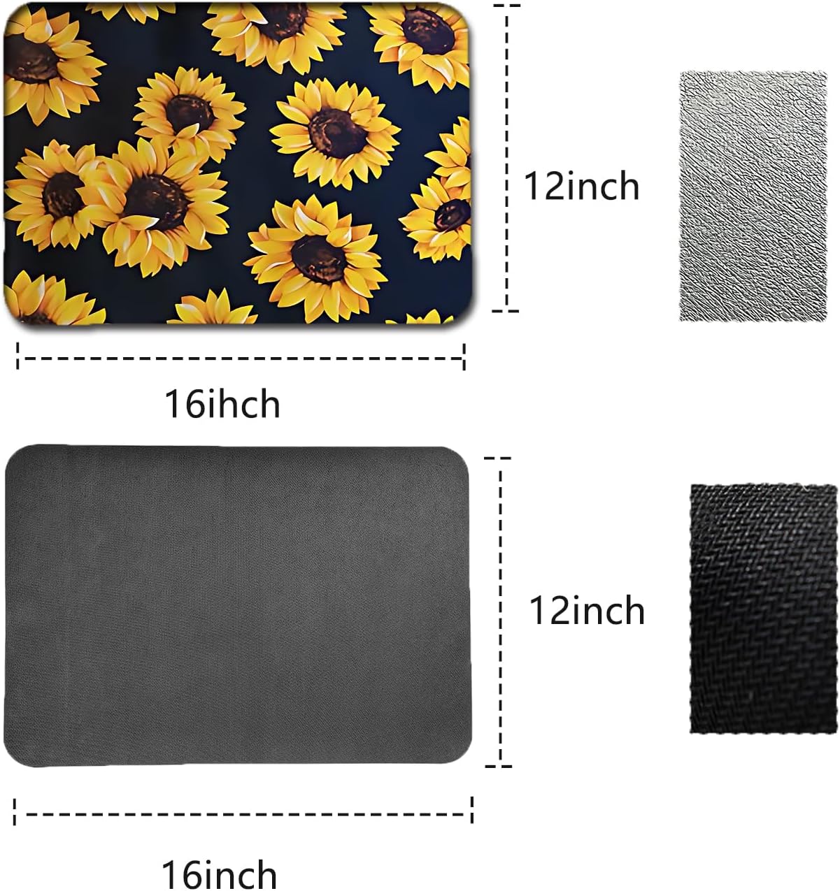 Dish Drying Mat Foldable Fall Kitchen Drying Mat Absorbent Sink Mat Multi-Purpose Coffee Pad Easy To Clean,Kitchen Gadgets,sunflower decor(sunflower) (12inches*16inches)