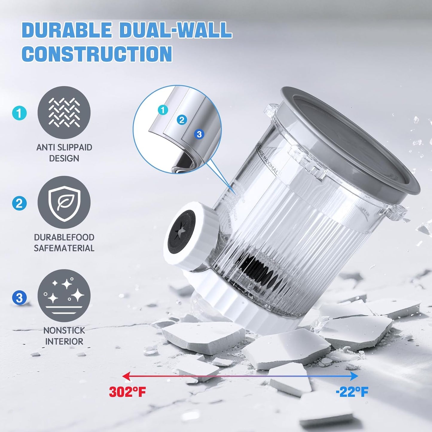 2 Pack Creami Swirl Pints & Lids for Ninja, Compatible with NC700 Series Ninja Swirl Ice Cream & Soft Serve Makers, with 2 Spoons & 32 Writable Labels, BPA-Free & Dishwasher Safe, Grey Lids