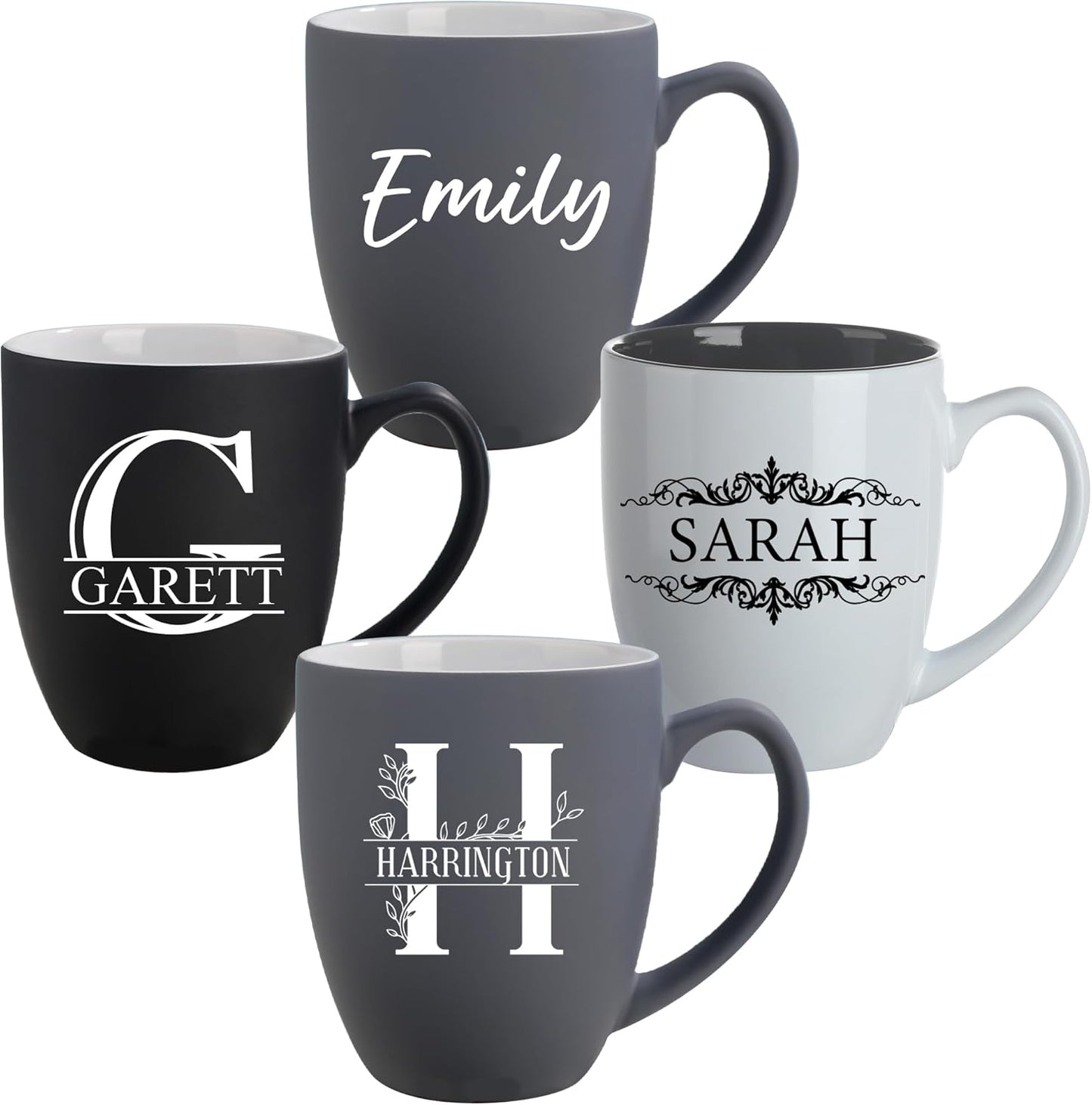 Personalized Coffee Mug - 15oz Engraved Mug with Custom Text & Name, Initials Monogram Tea Cup Gifts for Men & Women, Birthdays, Mother's Day, Anniversary, Customized Coffee Cup, Tazas Personalizadas