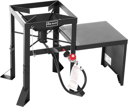 Propane Outdoor High Pressure Dual Jet Burner Gas Boiler & Cooker with 130,000BTU, 10PSI CSA Approve Adjusable Regulator, for Outdoor Fryer, Canjun Fry & Boil, Maple Syrup Prep, Seafood Boil