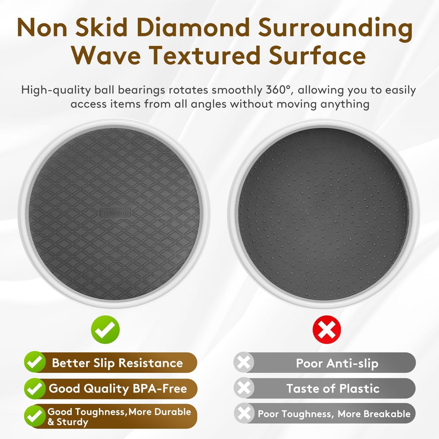 Lazy Susan Organizers for Kitchen Storage - Turntables for Cabinet, Pantry Organization Countertop,Vanity and Table,10 Inch Rotating Tray Spice Rack, Bathroom Fridge and Makeup Organizing,Non Skid